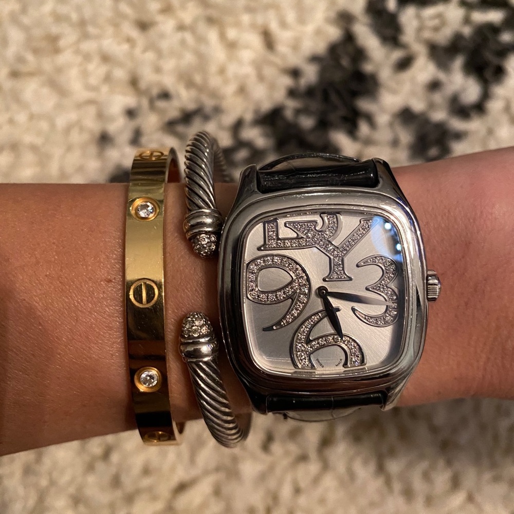 100% authentic David Yurman watch w/ black band